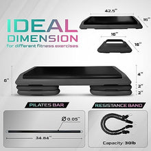 Load image into Gallery viewer, Yes4All Adjustable Workout Aerobic Exercise Step Platform  with 4 Adjustable Risers Included and Advanced Risers Options - Black
