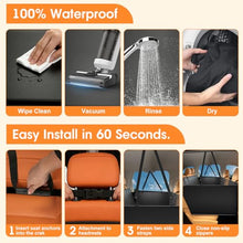 Load image into Gallery viewer, JKLESA Hard Bottom Dog Car Seat Cover, 52"×65", Waterproof PU Leather
