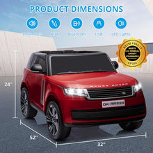 Load image into Gallery viewer, 24V Ride On Car, 2-Seater Licensed Land Rover with Parent Remote Control, 3 Speeds, Wireless Music, MP3 Player, Electric Car for Kids, Wine Red
