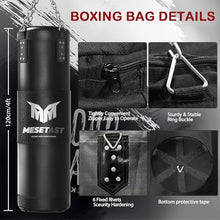 Load image into Gallery viewer, Mesetast Punching Bag for Adults, 4ft Heavy Boxing Bag Set with 12 OZ Gloves for MMA Karate Kickboxing Boxing - Unfilled
