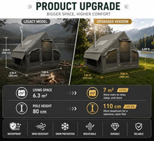 Load image into Gallery viewer, Qeroo® Luxury Inflatable Camping Tent,Wind &amp; Rain Resistant, Breathable &amp; Durable Wear-Resistant Fabric, Built-in Stove Jack,Fast Setup with Hand Pump,All-Season Ready, Mosquito-Proof Mesh Windows
