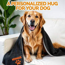Load image into Gallery viewer, Embroidered Dog Blanket with Name, Personalized Pet Blankets for Dog for Bed Car Couch, Custom Waterproof Dog Blanket Soft &amp; Comfortable for Small, Medium &amp; Large Pet, Best Gift for Dog Lovers- Black

