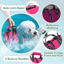 Load image into Gallery viewer, Fragralley Dog Life Jacket with Self-Locking Zipper, High-Buoyancy Ripstop Dog Swimming Vest, Floating Vest with Rescue Handle for Swimming and Boating, PFD Available for Small, Medium, and Large Dogs
