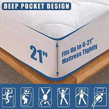 Load image into Gallery viewer, JamRest King Quilted Mattress Pad Waterproof Breathable Bed Protector Quiet Fabric Noiseless Cooling Microfiber Fitted Mattress Cover Smart Shield Master Bed Deep Pocket Fits 6 to 21 Inch Mattress

