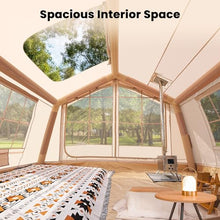 Load image into Gallery viewer, Inflatable Camping Tents with Canopy, Blow Up Tent for Camping Adults 4-6 People, Inflatable Hot Tent with Stove Jack &amp; AC Ports, Glamping Tents for Outdoors, Easy Setup with Air Pump
