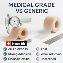 Load image into Gallery viewer, Medical Grade Silicone Scar Tape Advanced Adhesive Formulation (1.6" x 118") Scar Removal Away Strips for Surgical Scars, Silicone Tape &amp; Keloid Scar Treatment, Reusable Silicone Scar Sheets
