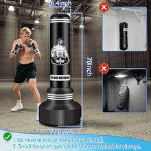Load image into Gallery viewer, Heavy Punching Bag for Adults Teens, 70'' Standing Boxing Kicking Bag Freestanding Heavy Bag with Gloves and Electric Air Pump, Men Kickboxing Bags for Beginners Training MMA Muay Thai Fitness
