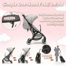Load image into Gallery viewer, Cool Kids Superb Lightweight Travel Stroller, Auto Fold Buggy Fold Buggy Gray
