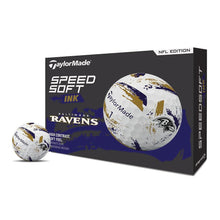 Load image into Gallery viewer, TaylorMade Golf SpeedSoft NFL Ink Golf Balls, Baltimore Ravens, 1 Dozen
