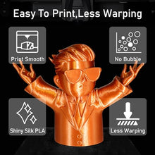 Load image into Gallery viewer, DO3D Silk Metallic Shiny Copper 3D Printer Filament, 1.75mm PLA 3D Printing Material 1kg 2.2lbs/Spool,for FDM 3D Printer
