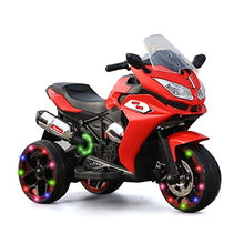 Load image into Gallery viewer, Boys Girls Electric Toy Motorcycle - Rechargeable Battery, Light-up Wheels, Great Gift for Kids (Red + Plastic + 50-99 lbs)
