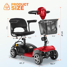 Load image into Gallery viewer, Wooken 4-Wheel Mobility Scooter for Seniors, Adults, Elderly, Foldable Mobility Scooter, Powered Mobility Scooter Wheelchair Device, All Terrain Compact Heavy Duty Mobility for Travel
