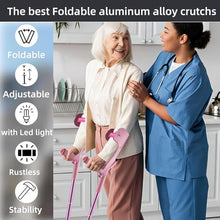 Load image into Gallery viewer, YOKABOZE Forearm Crutches for Adults Foldable Knee Patients Mobility aids for Children and Seniors (Pink Pro)
