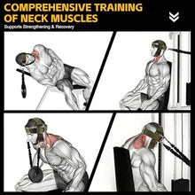 Load image into Gallery viewer, Fitness Neck Head Harness Trainer, Adjustable Chin Strap and Head Harness Strength with 30 Lb Resistance Bands, Neoprene Neck Exerciser for Weight Lifting, Home and Gym Use, Green
