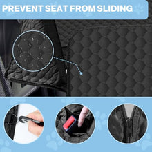 Load image into Gallery viewer, ZRRAJOY Dog Car Seat Cover for Back Seat, Waterproof Protector with Side Flaps, Scratchproof Hammock, Non-Slip Bottom for Cars/Trucks/SUVs (Black)

