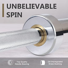 Load image into Gallery viewer, LIONSCOOL 7ft Olympic Barbell (Silver Chrome, 1000LBS, No Center Knurl)
