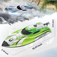 Load image into Gallery viewer, BEZGAR RC Boat, 12 inch Remote Control Boat for Kids and Adults, 25 KPH Fast RC Speed Boats with 700mAh Battery, Ideal Waterproof Toy Boats for Lakes &amp; Pools - TX126 Green
