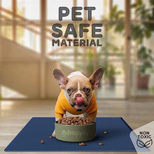 Load image into Gallery viewer, Dog Food Mat - 28x18” Large Silicone Stove Top Protector, Silicone Pet Feeding Mat, Raised Edges Dog Mat for Food and Water Prevent Spill, Waterproof Cat Placemats Protect Floors, Easy Clean Bowl
