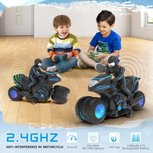 Load image into Gallery viewer, RC Motorcycle, Remote Control Motorcycle with RGB Wheels Lights - 360-degree Rotations
