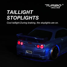 Load image into Gallery viewer, Turbo Racing 1:76 Scale Drift RC Car with Gyro Mini Full Proportional RTR 2.4GHZ Remote Control with 2 Replaceable Body Shell
