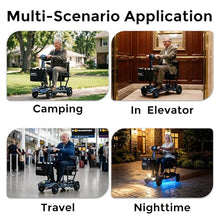 Load image into Gallery viewer, MIHAYO 4 Wheel Mobility Scooter for Seniors&amp;Adults- 24 Miles Range, Foldable Powered Electric Wheelchair Device w/Dual 288WH Batteries, 112 L Basket, 280 lb Capacity, Compact, Blue
