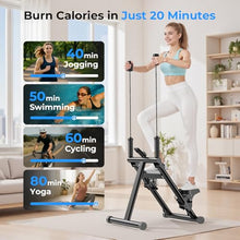 Load image into Gallery viewer, Stair Stepper for Home,Vertical Climber Step Machine with Stable Triangular Frame, 3-Level Resistance &amp; Pedal Adjustment,LCD Monitor, Device Holder, Detachable Handrail, 300 LBS Black
