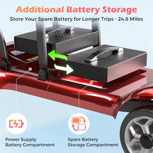 Load image into Gallery viewer, Lightweight Mobility Scooter for Adults &amp; Seniors - Cruise &amp; Airport Approved, 43lb Foldable Portable Motorized Scooters with Dual Lithium Batteries for 24.8 Miles Travel, 300lb Capacity, Red
