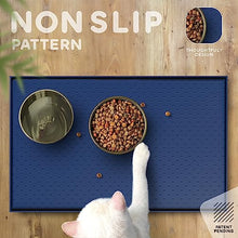 Load image into Gallery viewer, Dog Food Mat - 28x18” Large Silicone Stove Top Protector, Silicone Pet Feeding Mat, Raised Edges Dog Mat for Food and Water Prevent Spill, Waterproof Cat Placemats Protect Floors, Easy Clean Bowl
