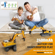 Load image into Gallery viewer, KIDMARKT Remote Control Excavator Toy for Boys | 11-Channel Metal Construction Truck with Lights

