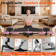 Load image into Gallery viewer, Pink Leg Stretcher Split Machine — 0-200° Adjustable Stretching Trainer for Women &amp; Kids, Heavy Duty Steel Frame, 220LBS Capacity, Home Gym Flexibility Equipment
