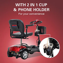 Load image into Gallery viewer, Metro Mobility 4 Wheel Foldable Mobility Scooter for Adults - 300 lbs Capacity Powered Mobility Scooters for Seniors, Travel - High-Performance Operation &amp; Intelligent Electromagnetic Brake - Red
