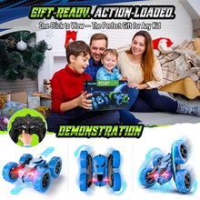 Load image into Gallery viewer, Hamdol Remote Control Stunt Car for Kids, 360° Spinning Double-Sided RC Toy with Headlights
