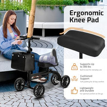 Load image into Gallery viewer, VitaSophy Knee Scooter with Disc Brake, Steerable Knee Walker for Adults,Foldable Rover Scooter for Broken Foot Injured Leg Crutch, Black

