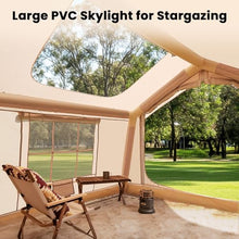 Load image into Gallery viewer, Inflatable Camping Tents with Canopy, Blow Up Tent for Camping Adults 4-6 People, Inflatable Hot Tent with Stove Jack &amp; AC Ports, Glamping Tents for Outdoors, Easy Setup with Air Pump
