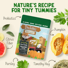 Load image into Gallery viewer, DOC EDDIE'S Digestive Bites - Plant-Based Small Animal Treats for Rabbits, Guinea Pigs, Hamsters, Gerbils, and More - Probiotics Supplement Made with Timothy Hay, Real Fruits, and Veggies
