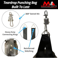 Load image into Gallery viewer, Wrecking Ball Punching Bag, Professional Boxing Teardrop Body Snatcher Bag for Training MMA Kickboxing Muay Thai, Round Shaped Heavy Bag (Unfilled) (Black, 110)

