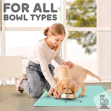 Load image into Gallery viewer, Dog Food Mat - 28x18 Raised Edges Dogs Mat for Food and Water Prevent Spill, Waterproof Cat Food Mats Protect Floors, Easy Clean Dog Bowl Mats for Food and Water, Silicone Pet Feeding Placemats
