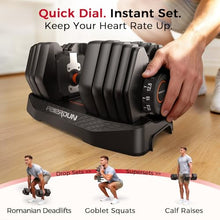 Load image into Gallery viewer, FEIERDUN DB1 QuickDial Adjustable Dumbbell Set, 15-in-1 5-52.5 Lbs Each with Storage Box &amp; App, 1-Second Quick Change for Drop Set, Superset &amp; HIIT Home Gym, Non-Slip Handles, 3-year Aftersale Service

