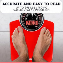 Load image into Gallery viewer, Thick Tempered Glass - Extra Large Display - Easy to Read Digital Bathroom Scale - New - Red
