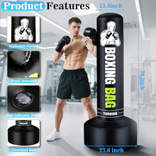 Load image into Gallery viewer, Heavy Freestanding Punching Bag for Adults, 70'' Standing Punching Bag Heavy Bag with Boxing Gloves, Women Men Boxing Training Equipment Kickboxing Bags for Beginners Training MMA Fitness Home Gym
