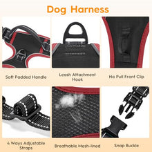 Load image into Gallery viewer, No Pull Dog Harness, No-Choke Soft Padded Reflective Dog Vest Harness with Front Clip &amp; Top Handle, 2 Quick-Release Buckles, Adjustable for Small Medium Large Dogs
