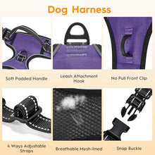 Load image into Gallery viewer, No Pull Dog Harness, No-Choke Soft Padded Reflective Dog Vest Harness with Front Clip &amp; Top Handle, 2 Quick-Release Buckles, Adjustable for Small Medium Large Dogs
