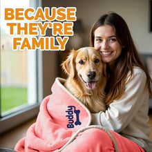 Load image into Gallery viewer, Personalized Pink Dog Blanket with Name - Embroidered Custom Blanket for Dog's Bed, Car, Couch, &amp; More - Waterproof, Soft &amp; Comfortable for Small to Large Dogs - Best Dog Gift
