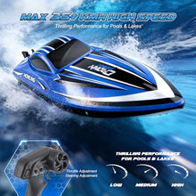 Load image into Gallery viewer, RC Boat for Kids with LED Lights, 35 KPH Remote Control Boat, 2.4Ghz Electric Fast Speed Boat for Adults

