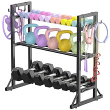 Load image into Gallery viewer, 3-Tier Adjustable Dumbbell Rack Stand - Heavy-Duty Carbon Steel Weight Storage Organizer(dumbbell rack stand only)
