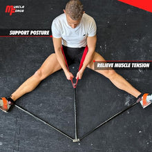 Load image into Gallery viewer, MuscleForge 3 Bar Leg Stretcher for Splits and Adductor Stretch to Over 180°, Split Machine for Flexibility with 6 Regulations - Legs Spreader, Groin Stretcher, Ballet, with Padded Grips and Strap
