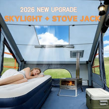 Load image into Gallery viewer, Inflatable Tents for Camping, 4-6 Person Easy Blow Up Tent with Hand Pump,4 Seasons Waterproof Air Inflatable Camping Tent,Hot Tent with Skylight and Stove Jack for Family Camping,Grey

