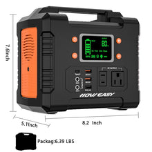 Load image into Gallery viewer, HOWEASY Portable Power Station 300W, 236Wh/64000mAh Solar Generator
