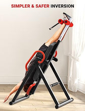 Load image into Gallery viewer, YOLEO Gravity Heavy Duty Inversion Table with Headrest &amp; Adjustable Protective Belt Back Stretcher Machine for Pain Relief Therapy (Red02)
