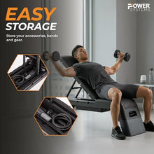 Load image into Gallery viewer, Power Systems Step Bench &amp; Weight Bench | Aerobic Platform &amp; Plyo Box for Cardio, Strength | Commercial Grade Full Body Home Gym Stepper | Adjustable Multifunctional Deck &amp; Resistance Band Clips
